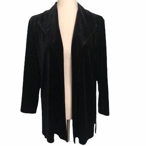 Chico’s Design Crushed Velvet Collared Jacket L